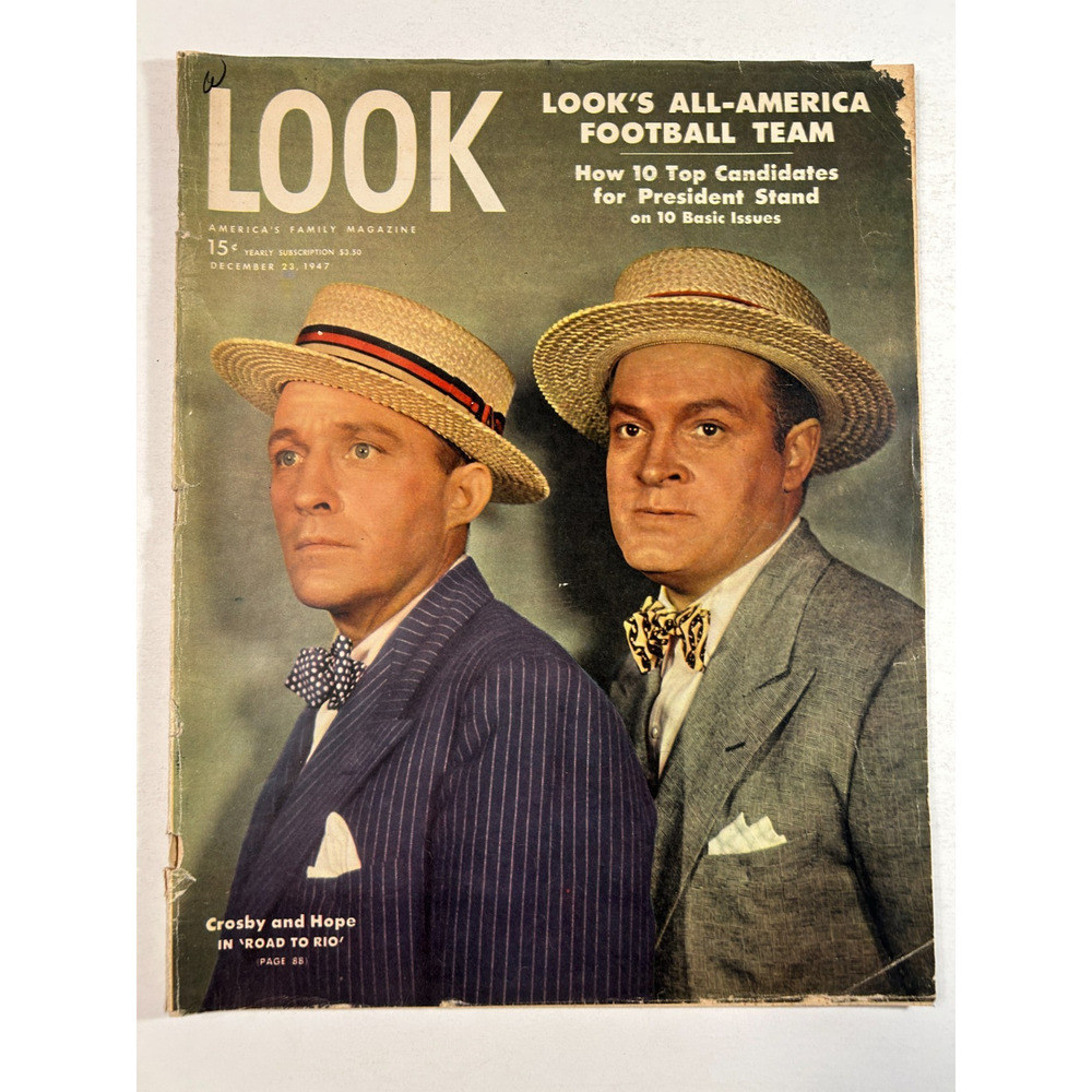 Look Magazine December 23 1947 Crosby and Hope Christmas Vintage 1940s Americana